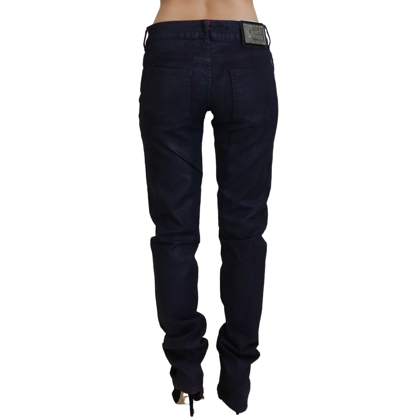 Just Cavalli Sleek Black Low Waist Denim Pants Just Cavalli Black