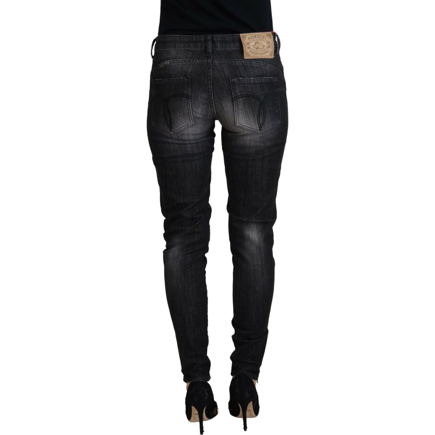 Fiorucci Chic Black Low Waist Skinny Jeans Fiorucci Black