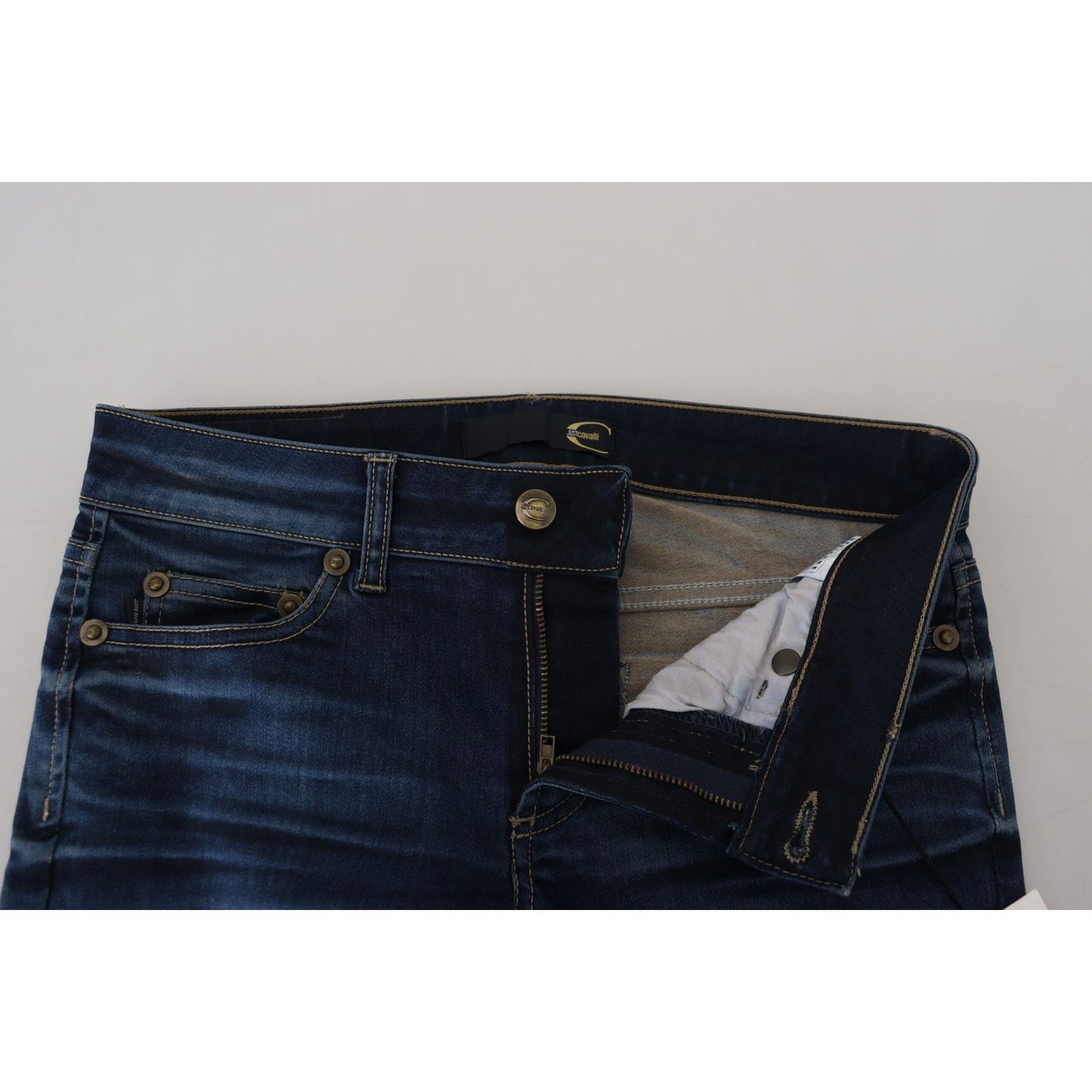 Just Cavalli Chic Low Waist Denim Pants in Blue Just Cavalli Black