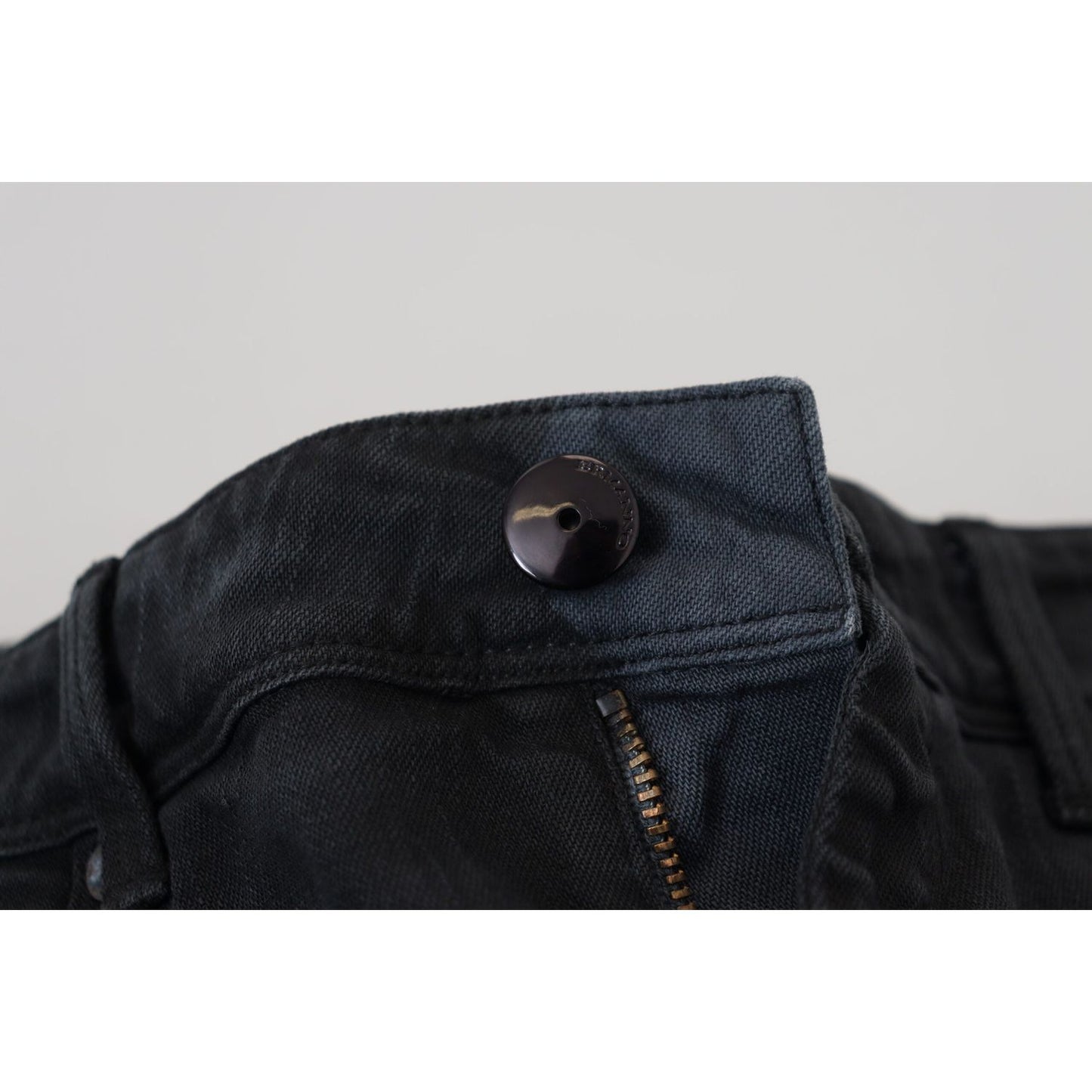 Ermanno Scervino Chic Low Waist Black Skinny Jeans Ermanno Scervino Black