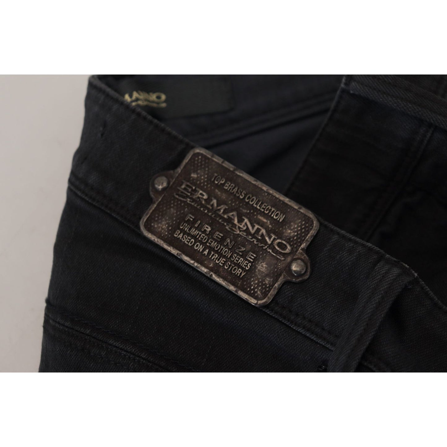 Ermanno Scervino Chic Low Waist Black Skinny Jeans Ermanno Scervino Black