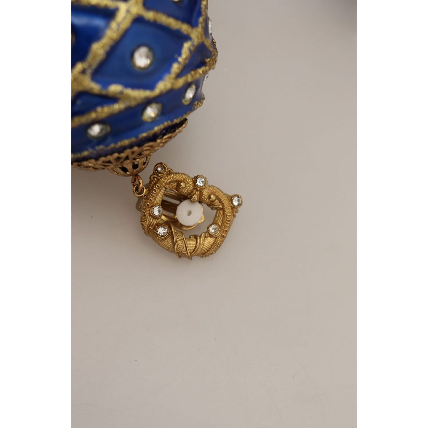 Dolce & Gabbana Elegant Dangling Crystal Christmas Ball Earrings Earrings Dolce & Gabbana Dark Gray