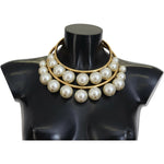 Dolce & Gabbana Dolce & Gabbana Elegant Faux Pearl Embellished Gold Choker SMY101066 1728,67345645728,Dolce & Gabbana,Jewelry,Necklaces - Women - Jewelry,New with tags,White,Women,Women - Jewelry