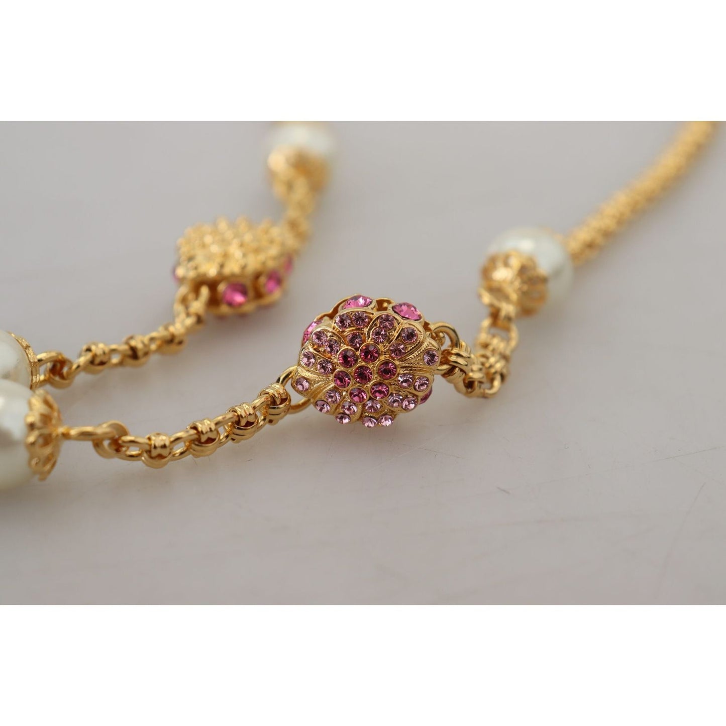 Dolce & Gabbana Elegant Floral Statement Charm Necklace Necklace Dolce & Gabbana Dark Gray