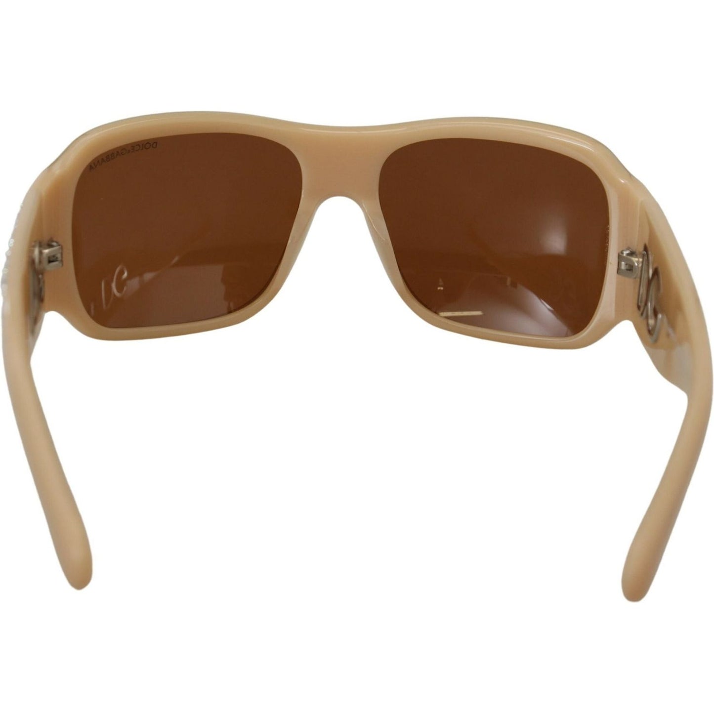 Dolce & Gabbana Elegant Cream Swarovski Sunglasses Dolce & Gabbana Saddle Brown
