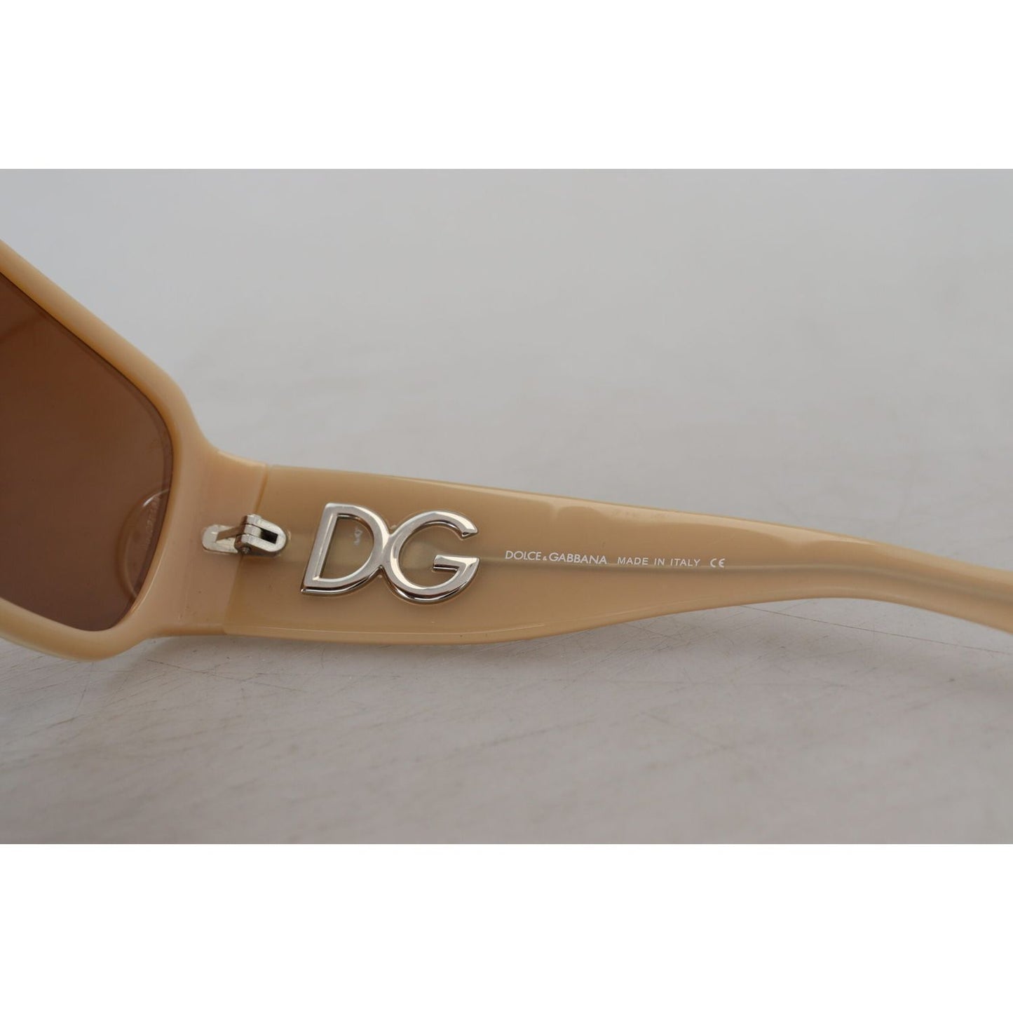Dolce & Gabbana Elegant Cream Swarovski Sunglasses Dolce & Gabbana Dark Gray