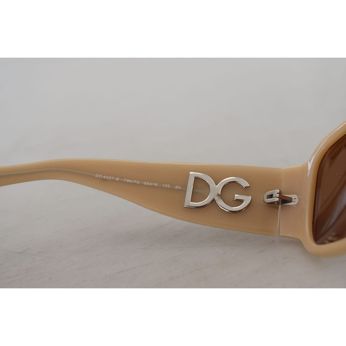 Dolce & Gabbana Elegant Cream Swarovski Sunglasses Dolce & Gabbana Dark Gray
