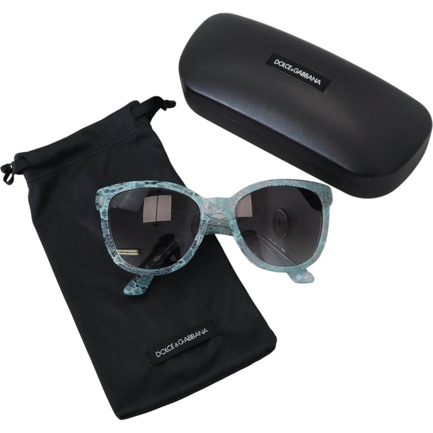 Dolce & Gabbana Elegant Blue Lace Detail Sunglasses Dolce & Gabbana Dark Slate Gray