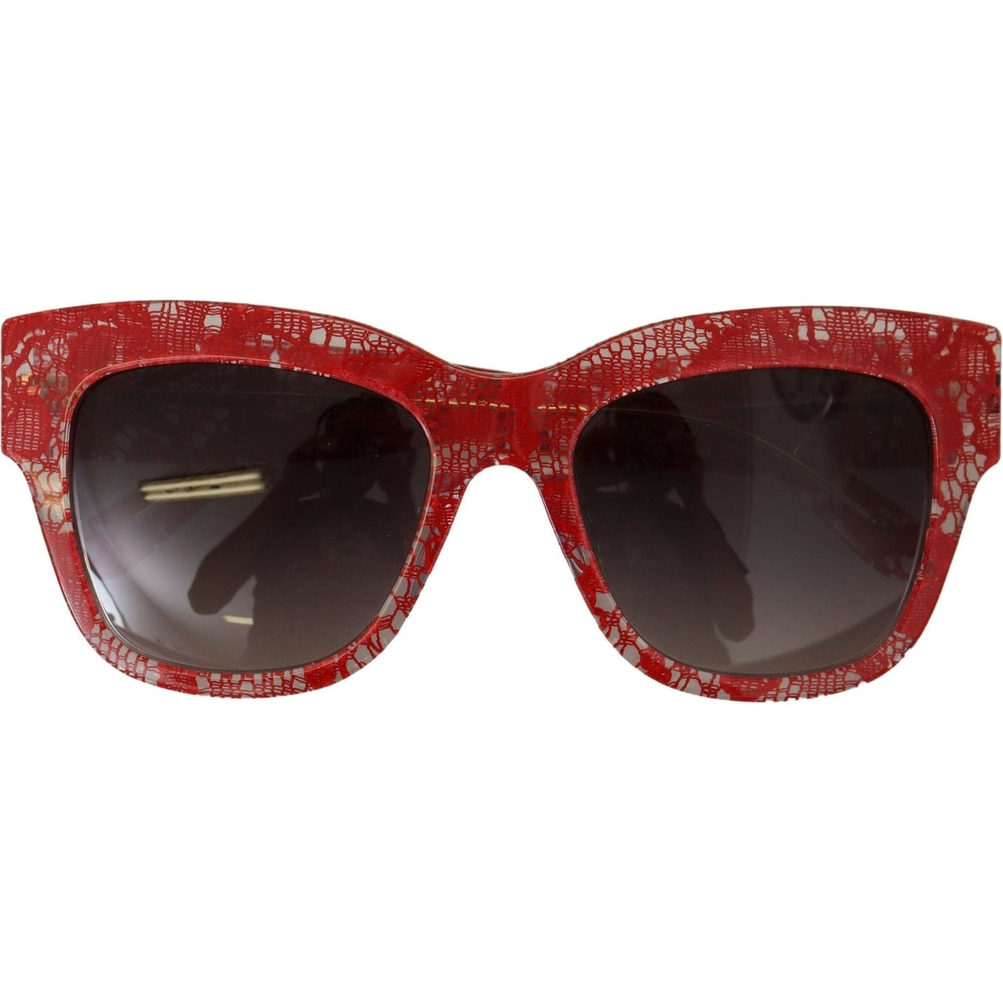 Dolce & Gabbana Elegant Red Lace Detail Sunglasses Dolce & Gabbana Dark Slate Gray