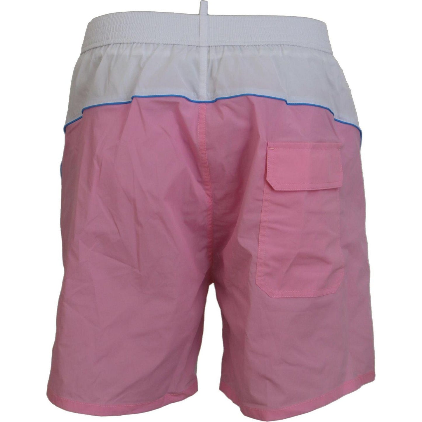 Dsquared² Chic White & Pink Print Swim Shorts Dsquared² Rosy Brown