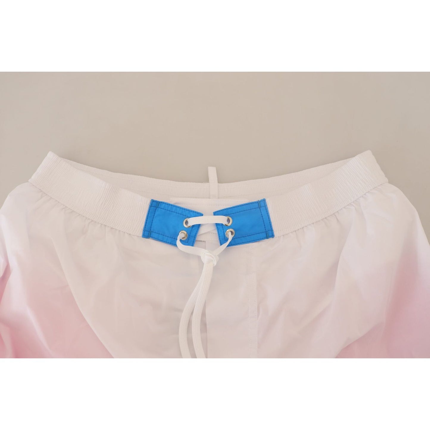 Dsquared² Chic White & Pink Print Swim Shorts Dsquared² Gray