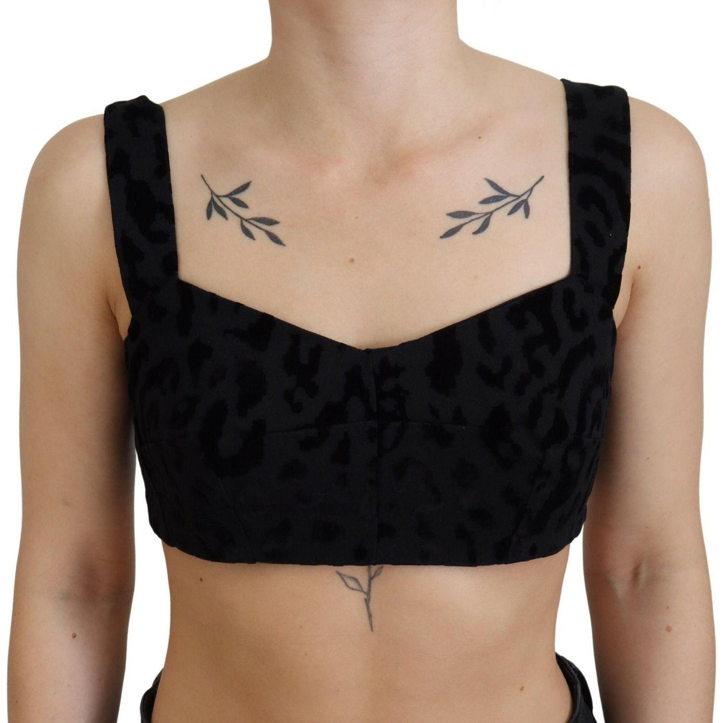 Dolce & Gabbana Elegant Black Cotton Blend Bustier Corset Top Dolce & Gabbana Rosy Brown