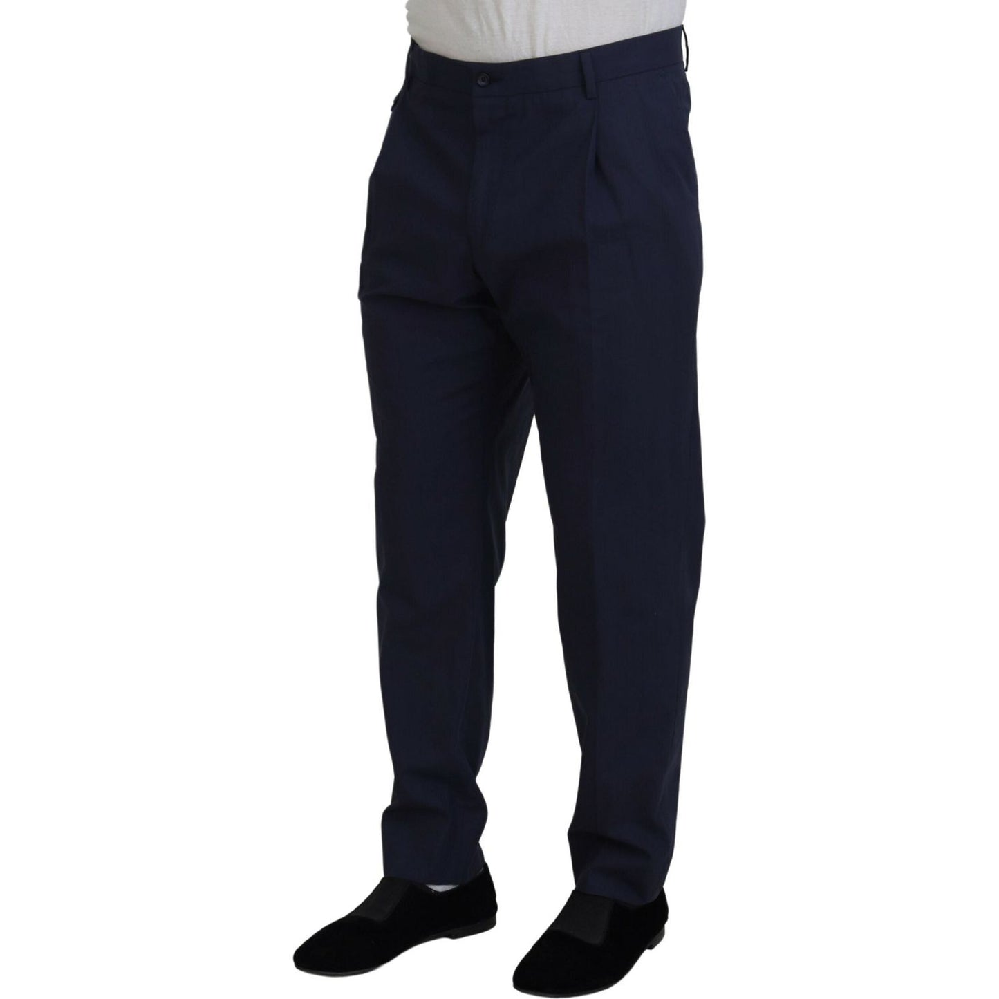 Dolce & Gabbana Elegant Dark Blue Chino Dress Pants Dolce & Gabbana Black