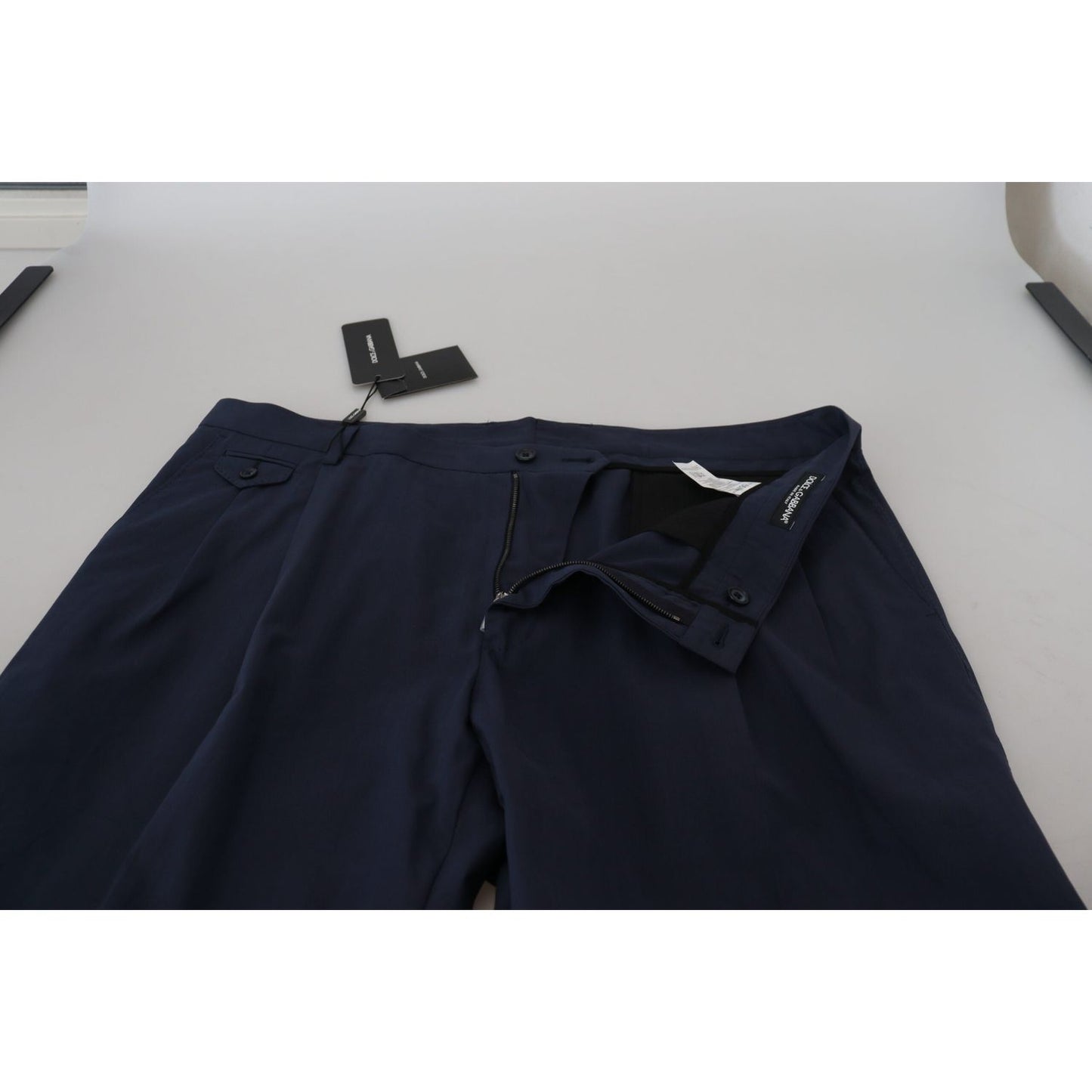 Dolce & Gabbana Elegant Dark Blue Chino Dress Pants Dolce & Gabbana Black