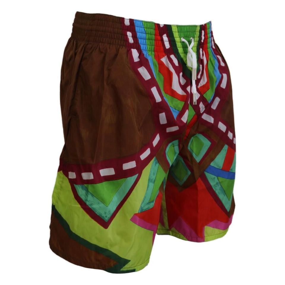 Dsquared² Multicolor Print Swim Shorts Boxer Style Dsquared² Dark Slate Gray