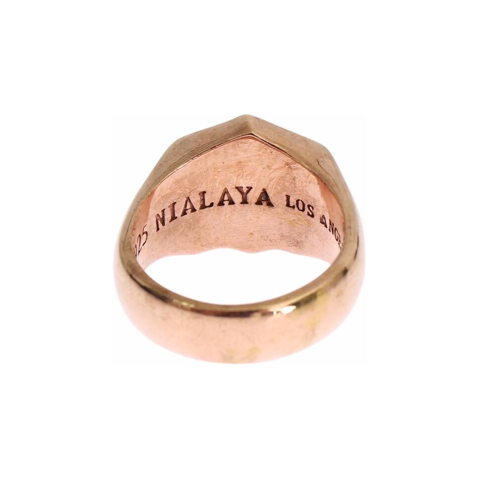 Nialaya Chic Pink Gold Plated Sterling Silver Ring Ring Nialaya Tan