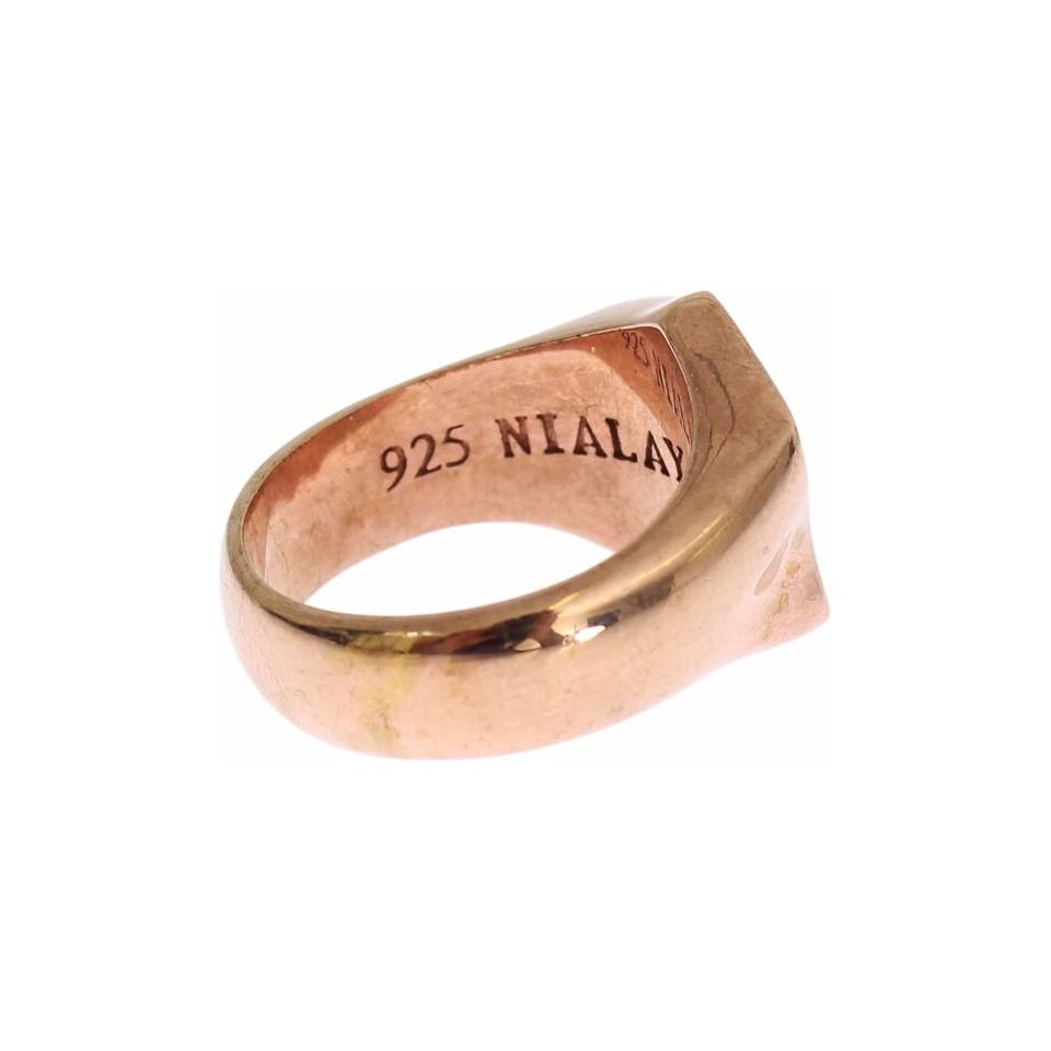 Nialaya Chic Pink Gold Plated Sterling Silver Ring Ring Nialaya Tan