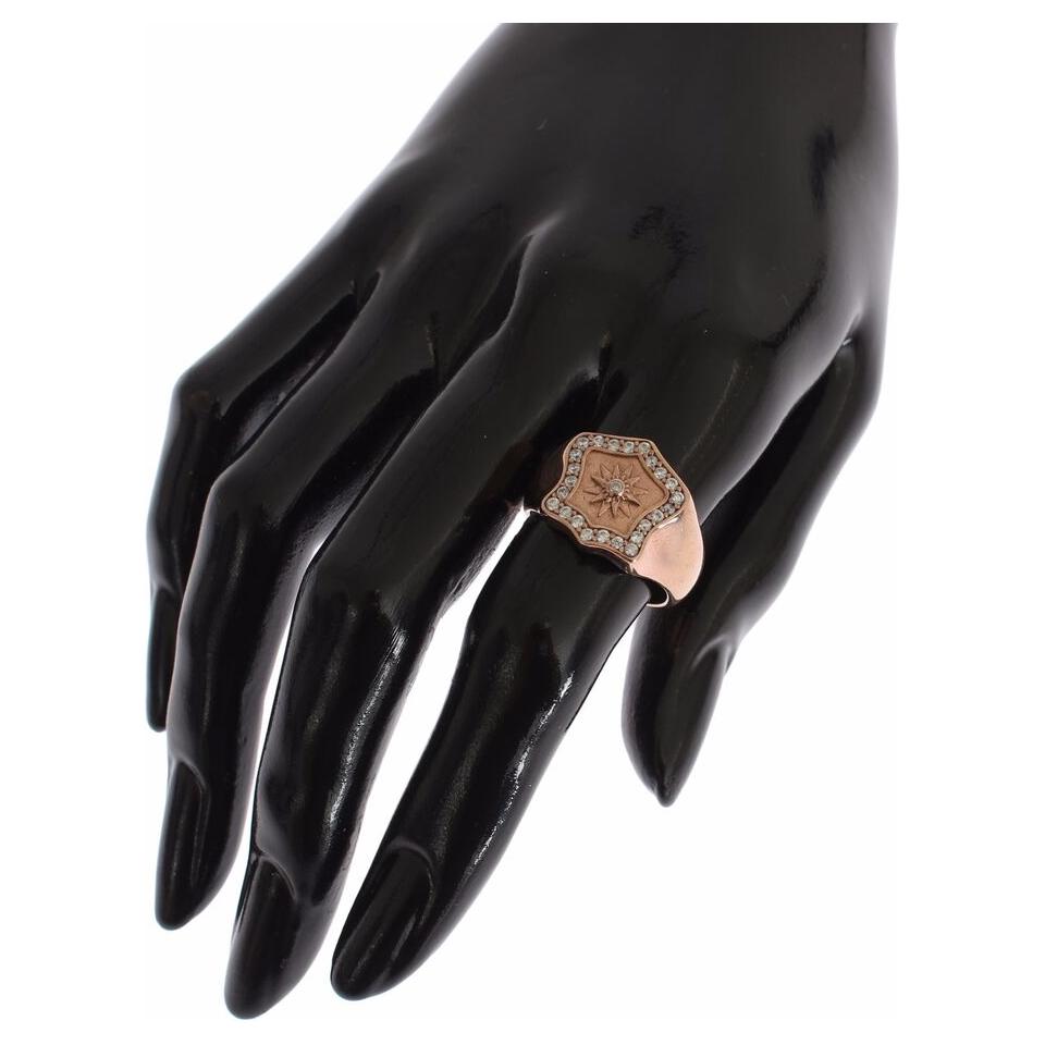Nialaya Chic Pink Gold Plated Sterling Silver Ring Ring Nialaya Black