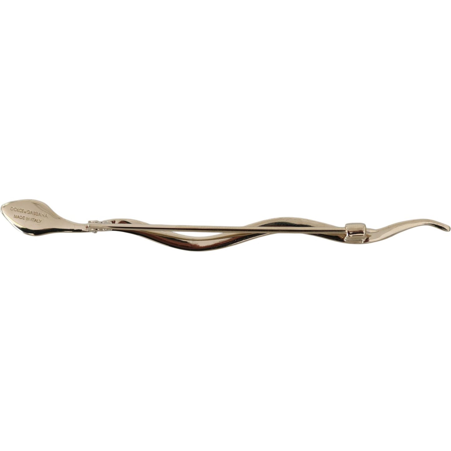 Dolce & Gabbana Elegant Silver Crystal Brooch Pin Brooch Dolce & Gabbana Rosy Brown