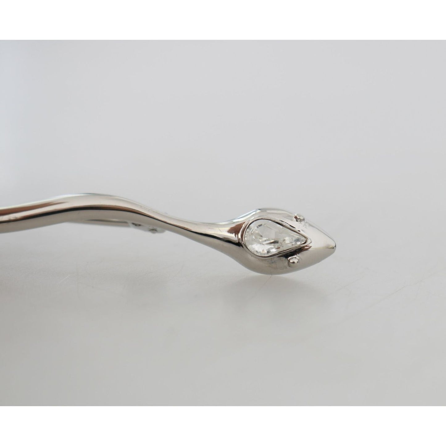 Dolce & Gabbana Elegant Crystal-Embellished Silver Brooch Pin Brooch Dolce & Gabbana Gray