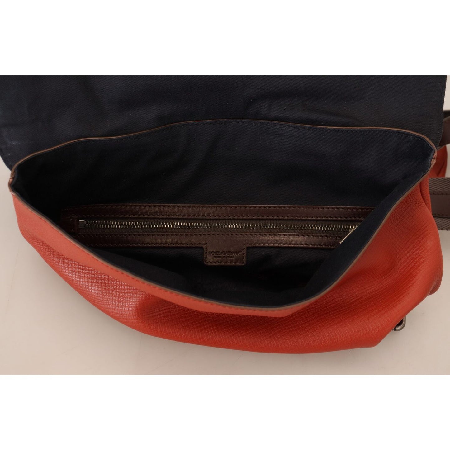 Dolce & Gabbana Elegant Calfskin Leather Backpack in Orange Dolce & Gabbana Black
