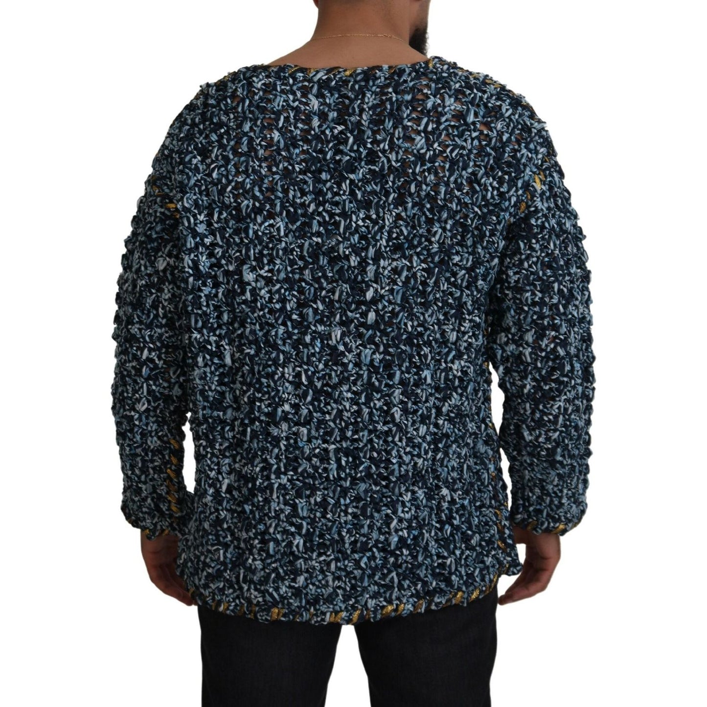 Dolce & Gabbana Elegant Blue V-Neck Cardigan Sweater Dolce & Gabbana Black