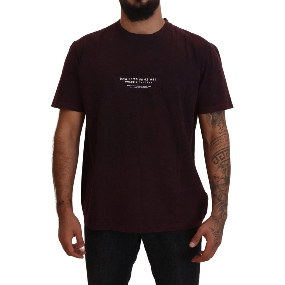Dolce & Gabbana Elegant Bordeaux Crewneck Tee Dolce & Gabbana Black