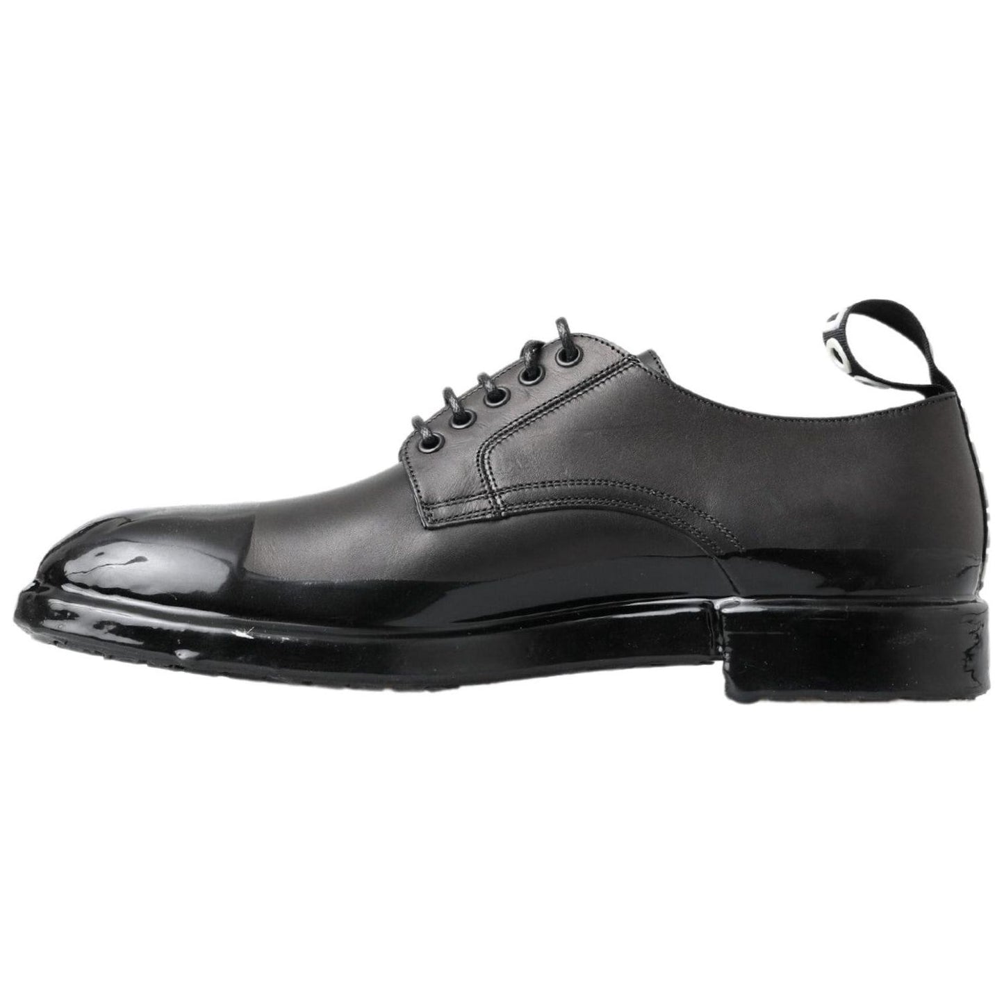 Dolce & Gabbana Elegant Derby Lace-Up Leather Shoes in Black Dolce & Gabbana Dark Slate Gray