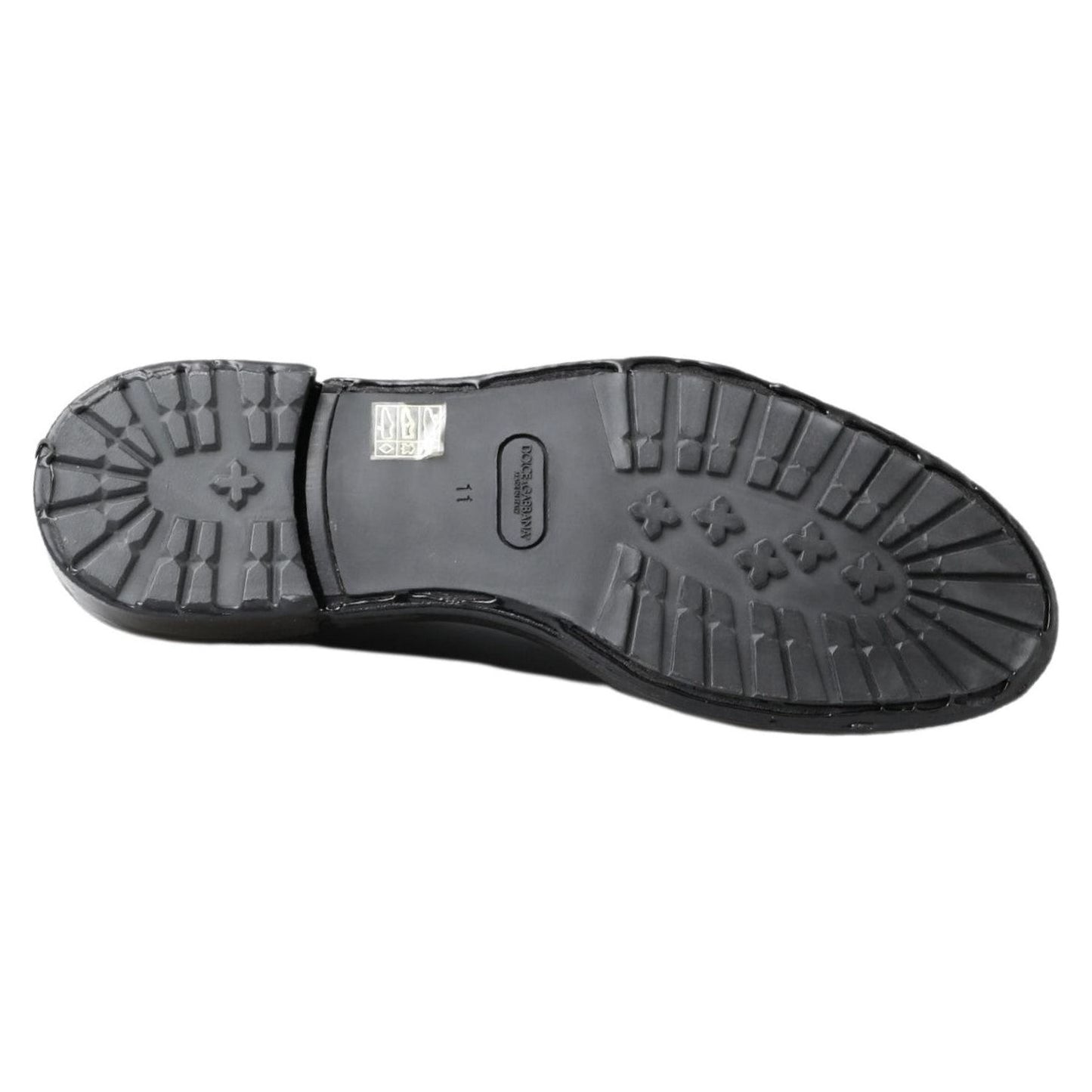 Dolce & Gabbana Elegant Derby Lace-Up Leather Shoes in Black Dolce & Gabbana Dark Slate Gray