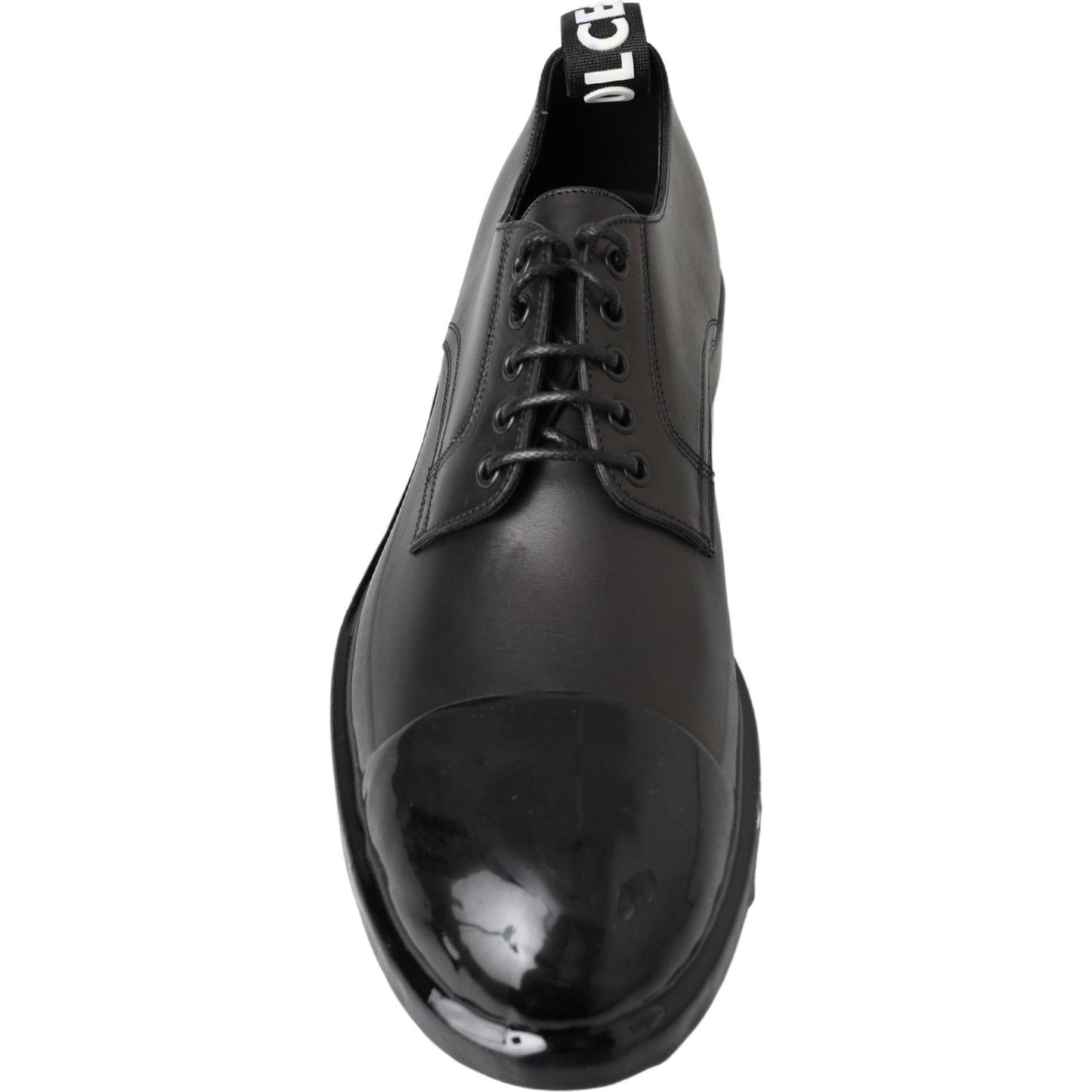 Dolce & Gabbana Elegant Derby Lace-Up Leather Shoes in Black Dolce & Gabbana Dark Slate Gray
