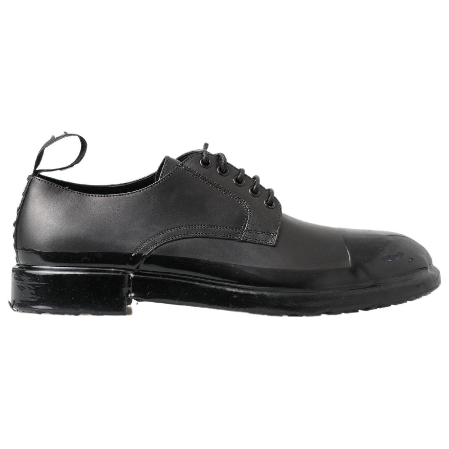 Dolce & Gabbana Elegant Derby Lace-Up Leather Shoes in Black Dolce & Gabbana Dark Slate Gray