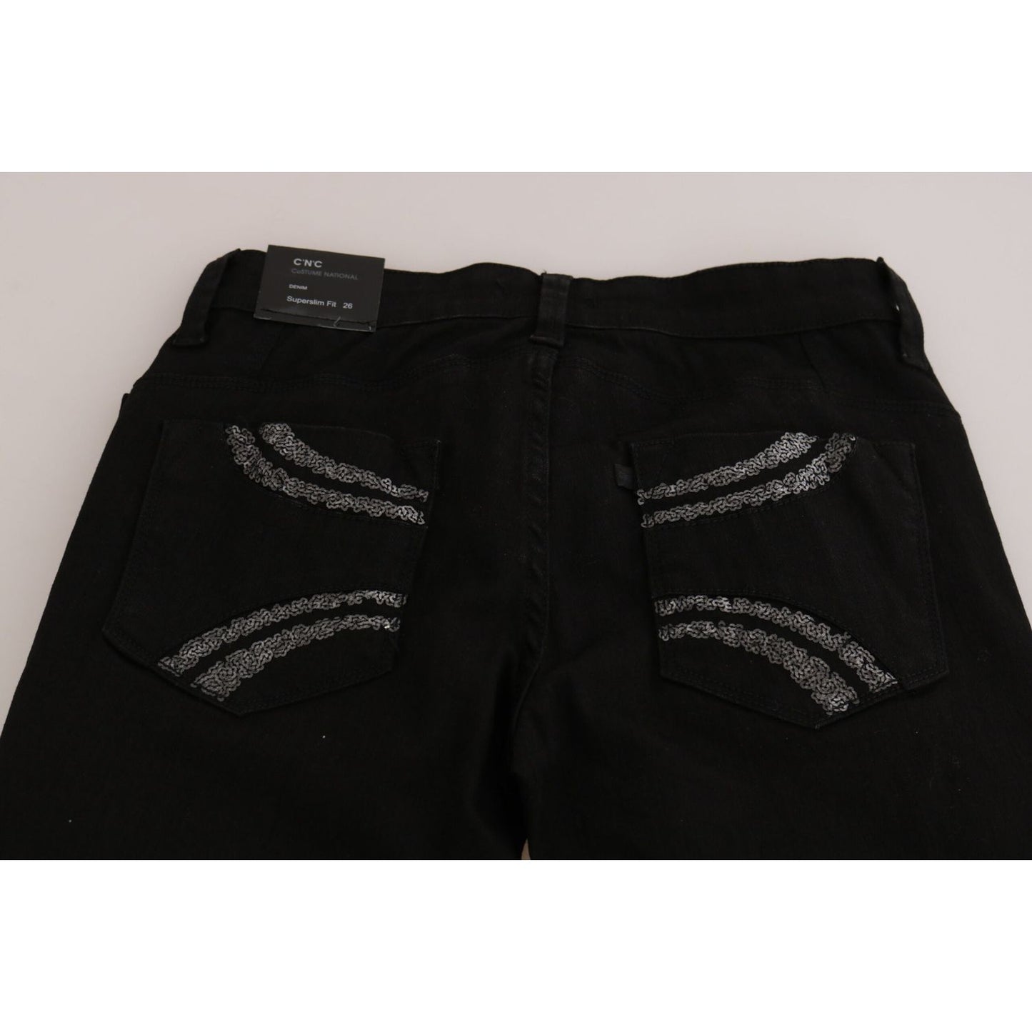 Costume National Elegant Black Mid Waist Slim Fit Jeans Costume National Black