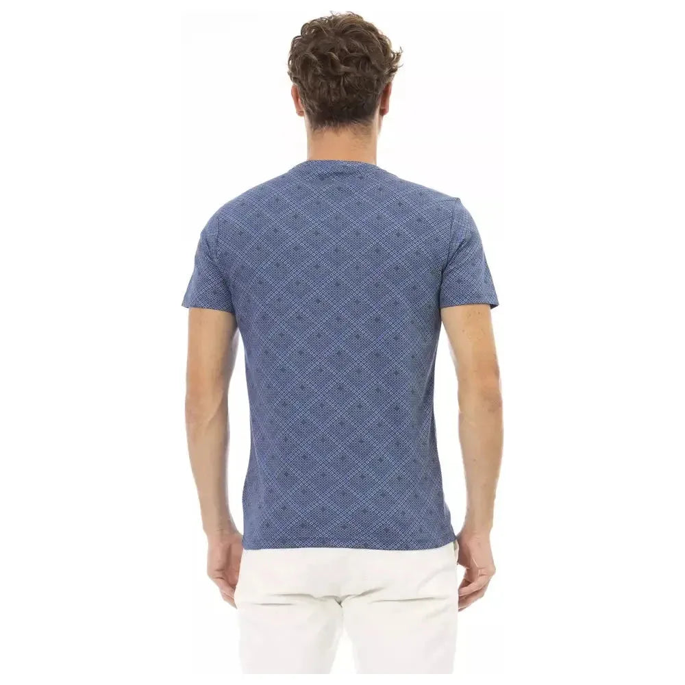 Baldinini Trend Blue Cotton Men T-Shirt Baldinini Trend Slate Gray