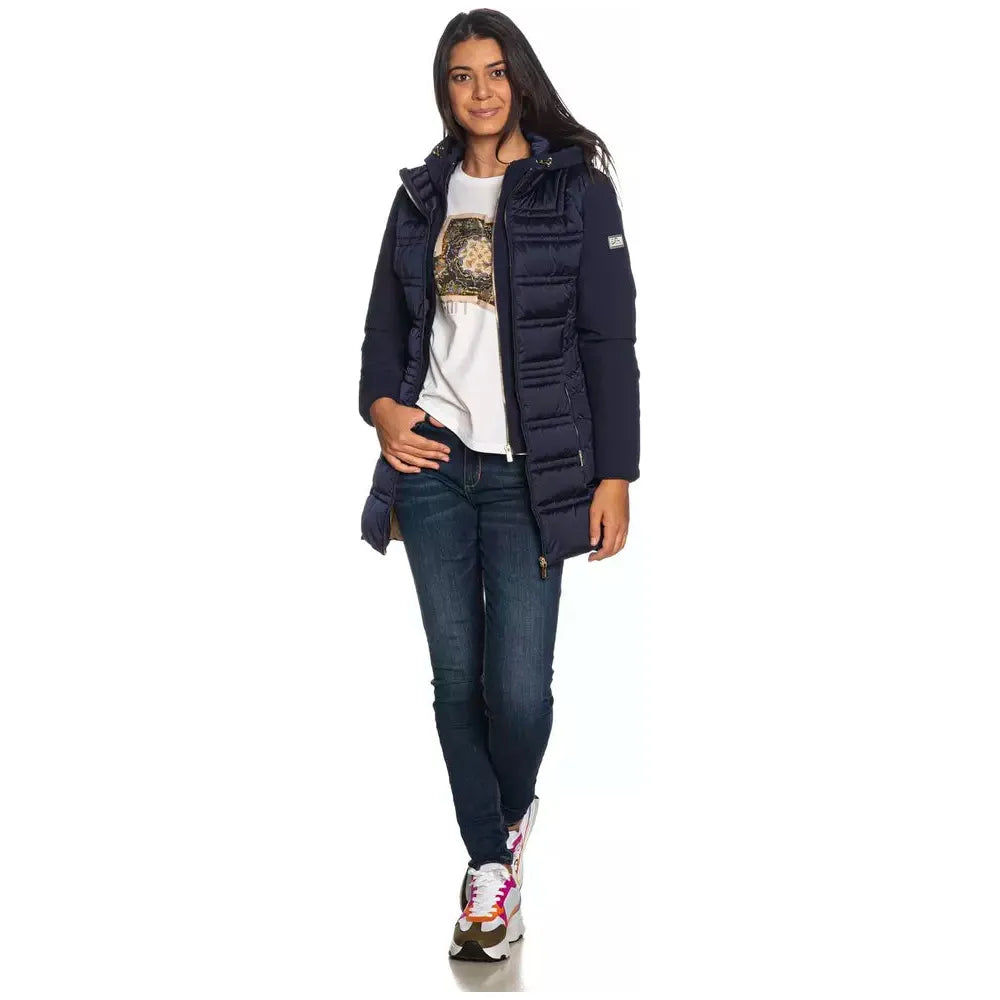 Yes Zee Blue Polyester Women Jacket Yes Zee Dark Slate Gray