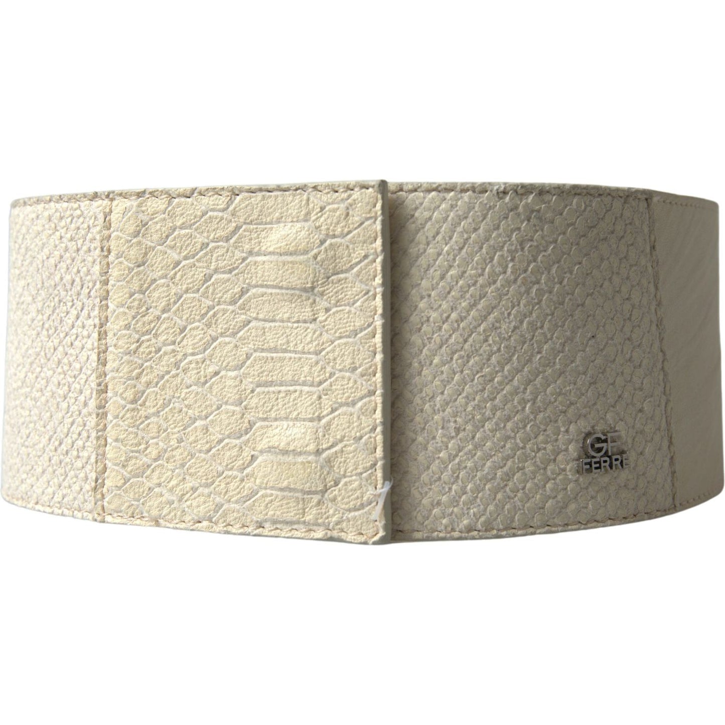 GF Ferre Chic Off White Snap Button Fashion Belt GF Ferre Rosy Brown