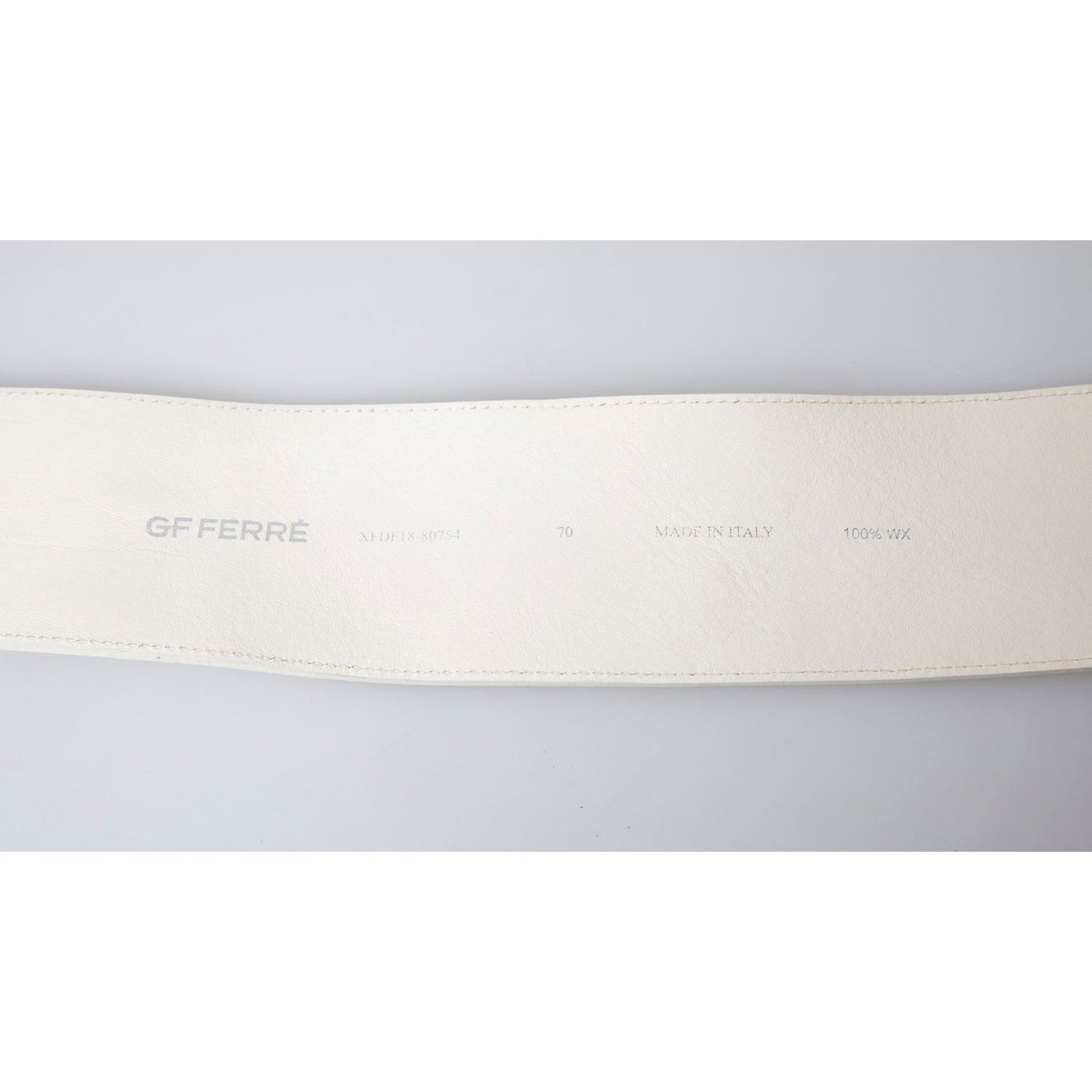 GF Ferre Chic Off White Snap Button Fashion Belt GF Ferre Light Gray