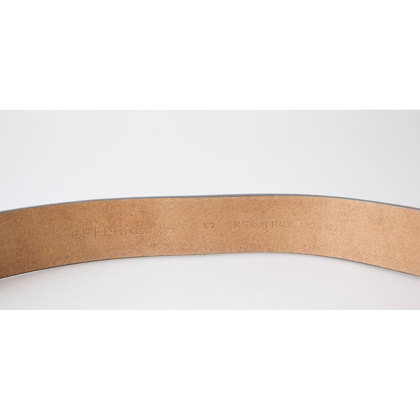 GF Ferre Elegant Leather Fashion Belt with Engraved Buckle GF Ferre Rosy Brown