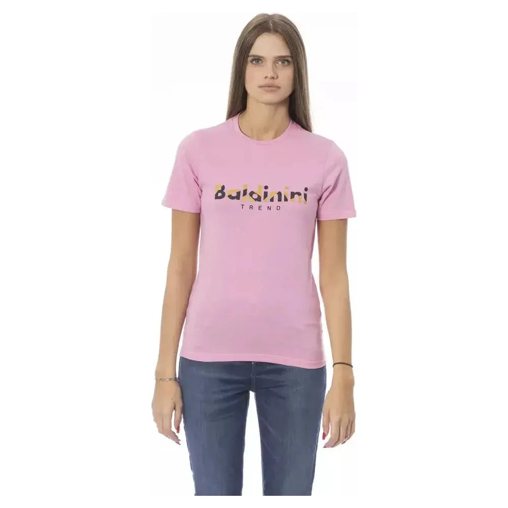 Baldinini Trend Multicolor Cotton Women T-Shirt Baldinini Trend Gray