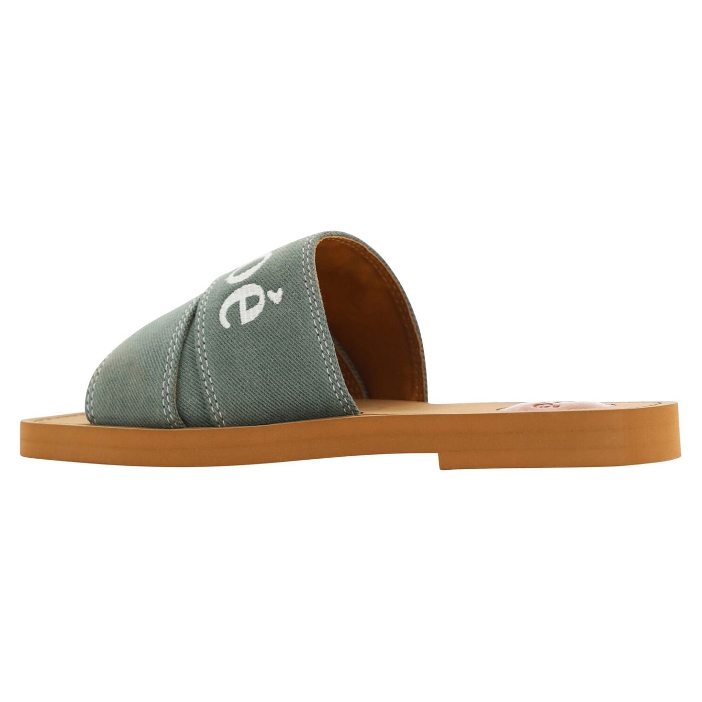 Chloé Elegant Forest Green Cotton Slides Chloé Sienna