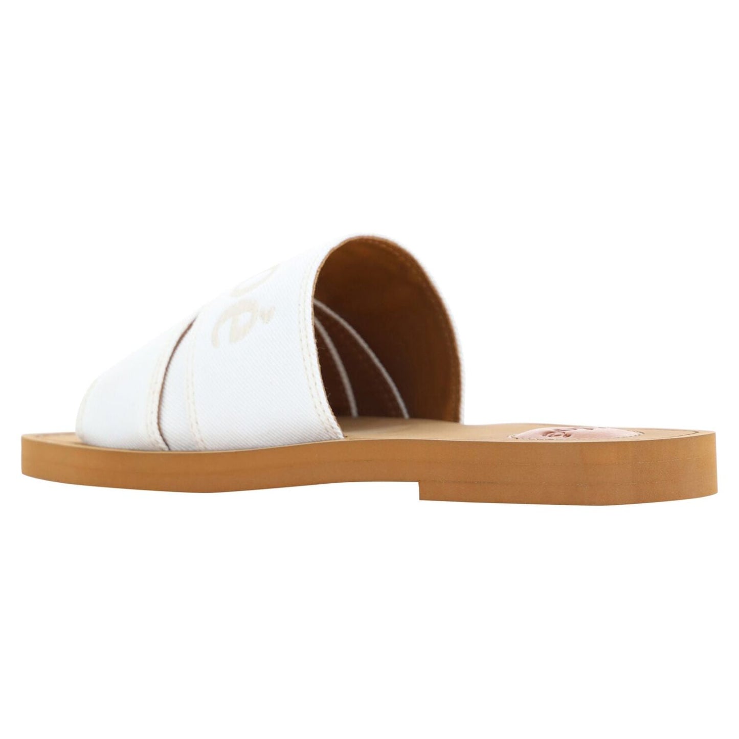 Chloé Elegant White Cotton Slide Sandals Chloé White Smoke