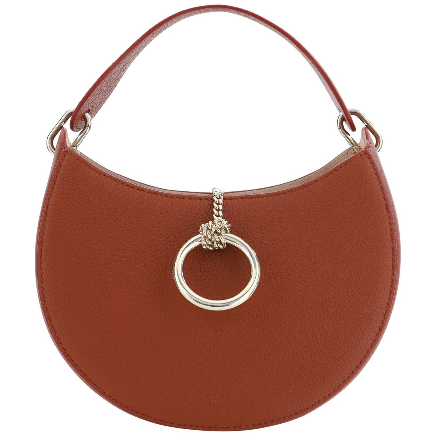 Chloé Sepia Brown Small Arlène Leather Shoulder Bag Chloé Saddle Brown