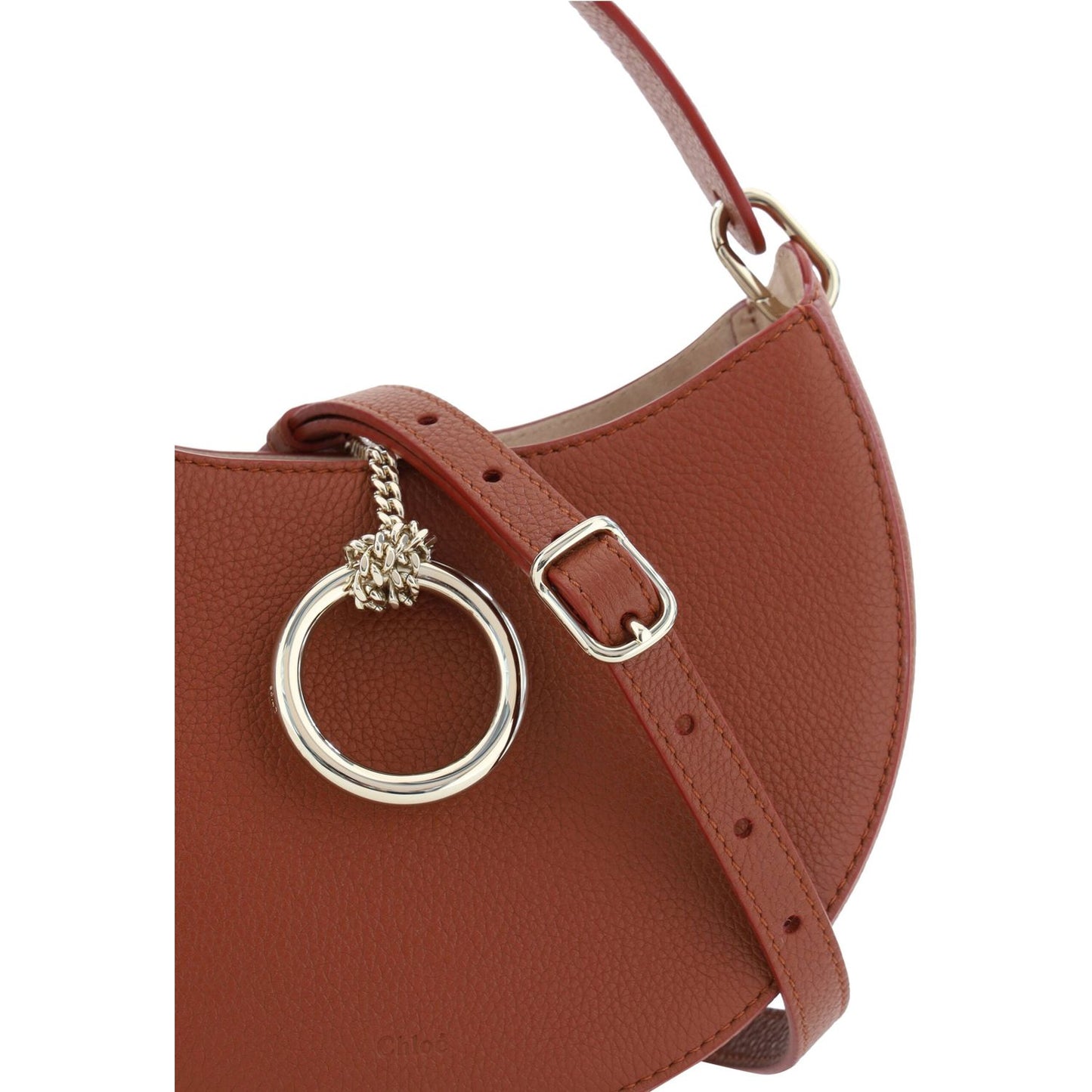 Chloé Sepia Brown Small Arlène Leather Shoulder Bag Chloé Saddle Brown