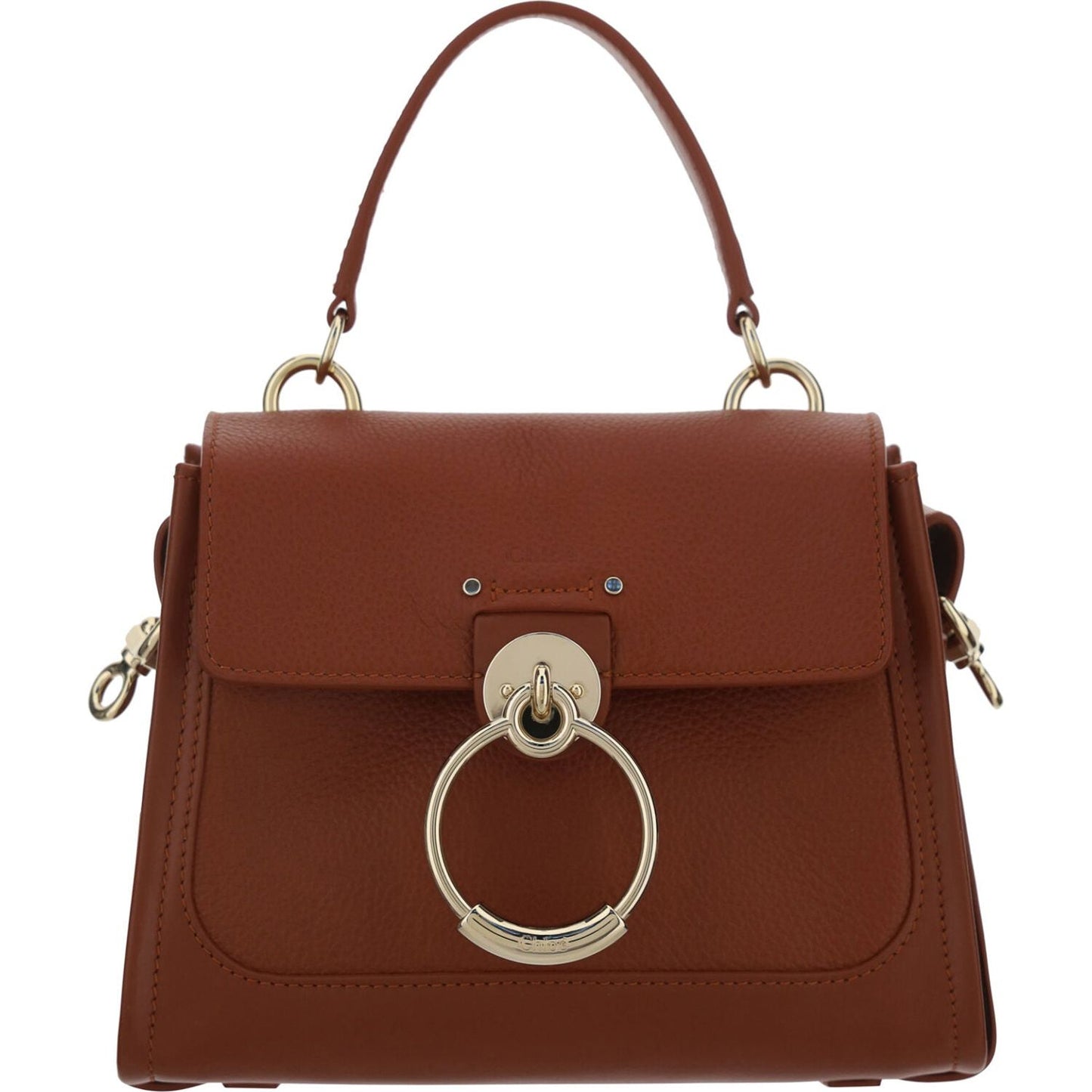 Chloé Elegant Sepia Brown Calfskin Shoulder Handbag Chloé Saddle Brown