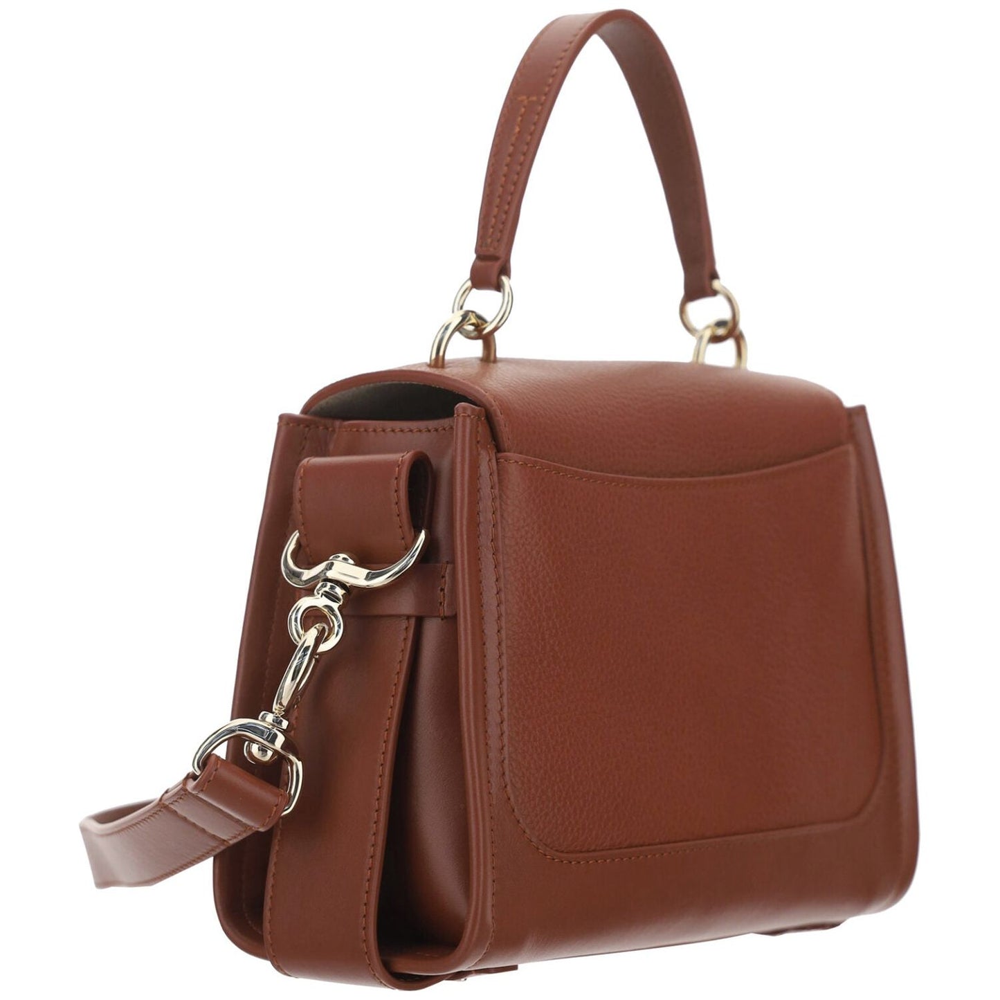Chloé Elegant Sepia Brown Calfskin Shoulder Handbag Chloé Saddle Brown