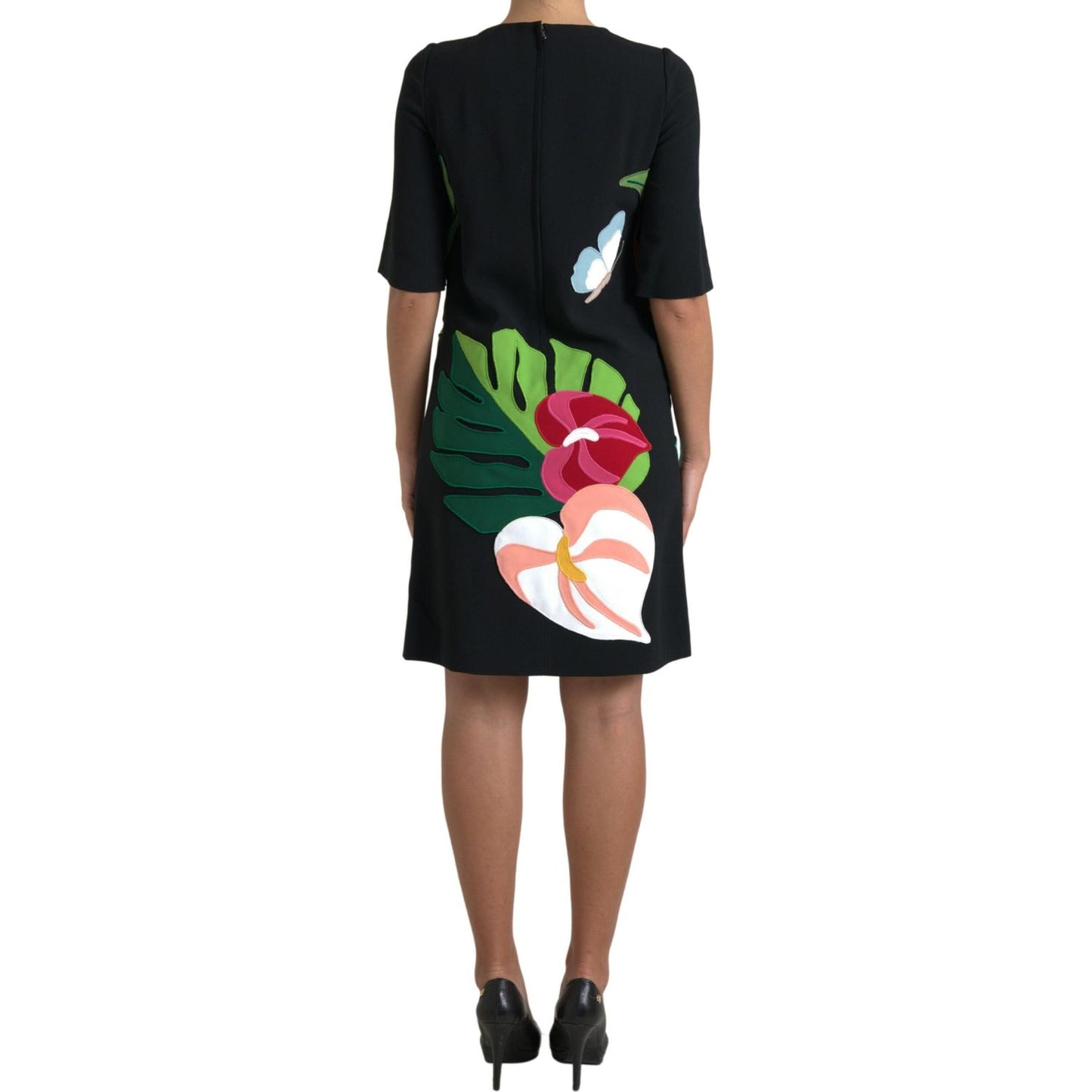 Dolce & Gabbana Elegant Jungle Motif Sheath Dress Dolce & Gabbana Rosy Brown
