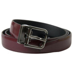 Dolce & Gabbana Elegant Bordeaux Leather Belt with Metal Buckle Dolce & Gabbana Dark Slate Gray