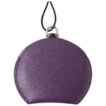 Dolce & Gabbana Purple Calfskin Leather Round Hand Mirror Holder smy101194