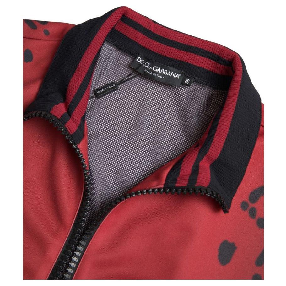 Dolce & Gabbana Red Leopard Print Bomber Jacket Dolce & Gabbana Sienna