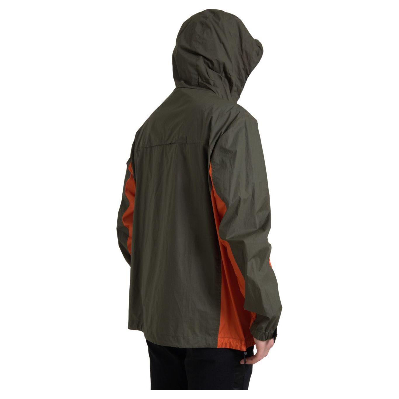 Dolce & Gabbana Elegant Hooded Full Zip Jacket in Green and Orange Dolce & Gabbana Dark Slate Gray