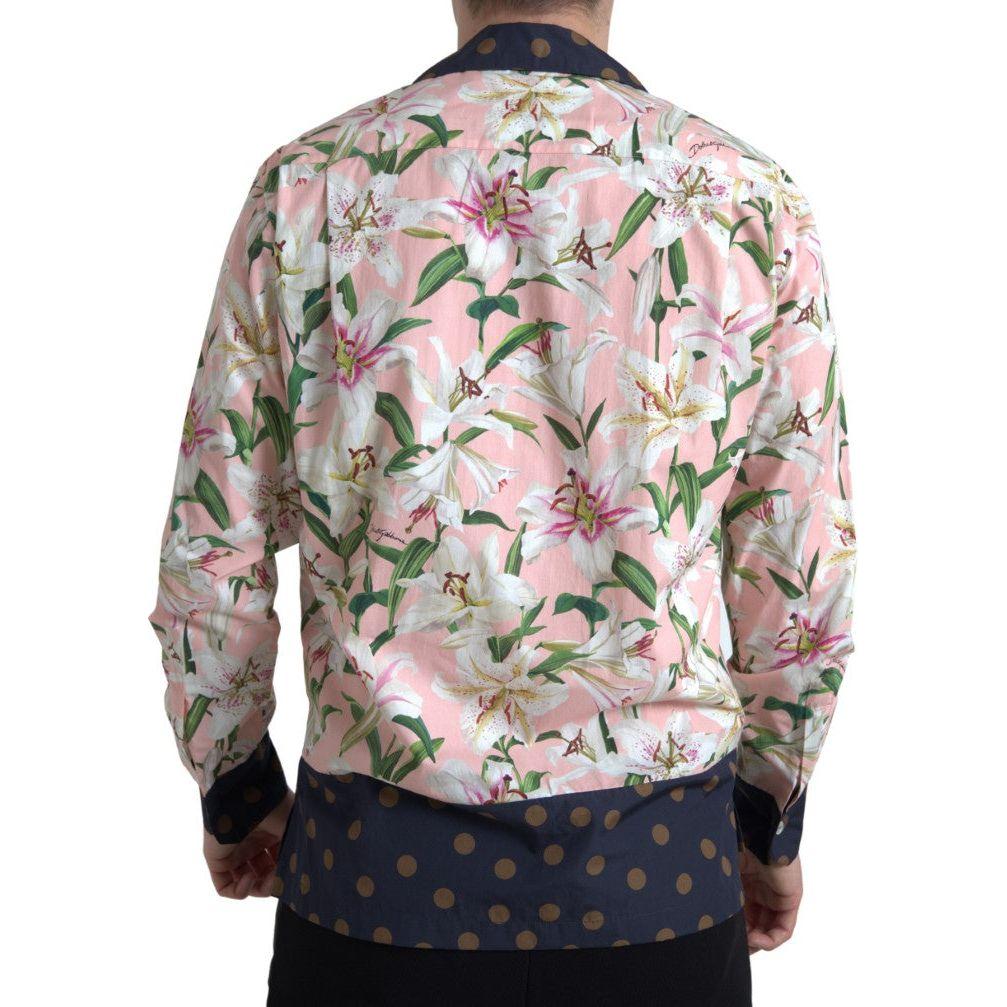 Dolce & Gabbana Elegant Slim Fit Pink Casual Shirt Dolce & Gabbana Gray